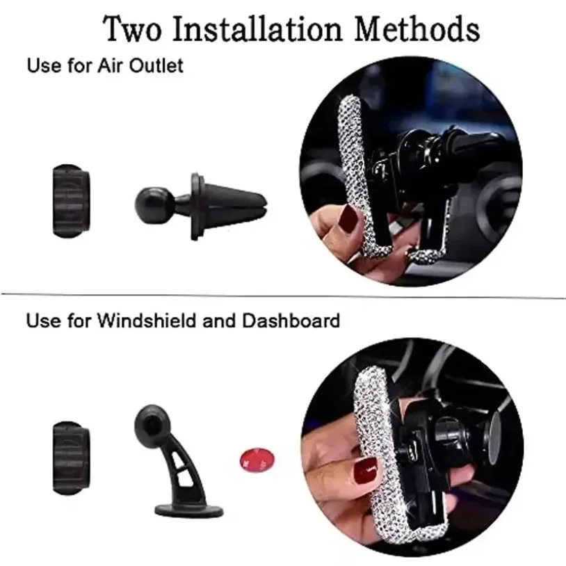 360° Adjustable Glitter Car Phone Holder Auto Car Stand Gravity Air Vent Mount GPS Mobile Cell Phone Car Bracket Support in Car