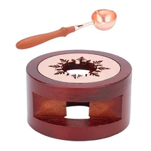

1Set DIY Stamp Making Kits Including Wooden Sealing Wax Melting Furnace and Brass Wax Sticks Melting Spoon Rose Gold 2pcs/set
