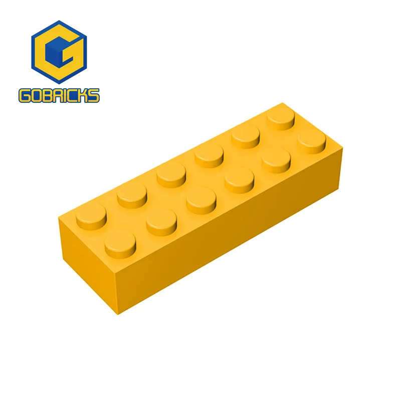 Gobricks-MOC 브릭 부품 2x6, 44237 2456 과 호환 가능, 어린이 장난감 조립 빌딩 블록 테크니카, 10 개