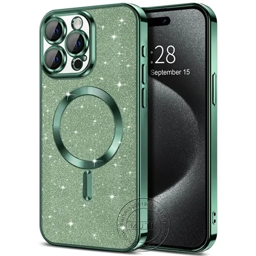 Glam Sparkle Plating Soft Case - Stylish Wireless Charging Cover