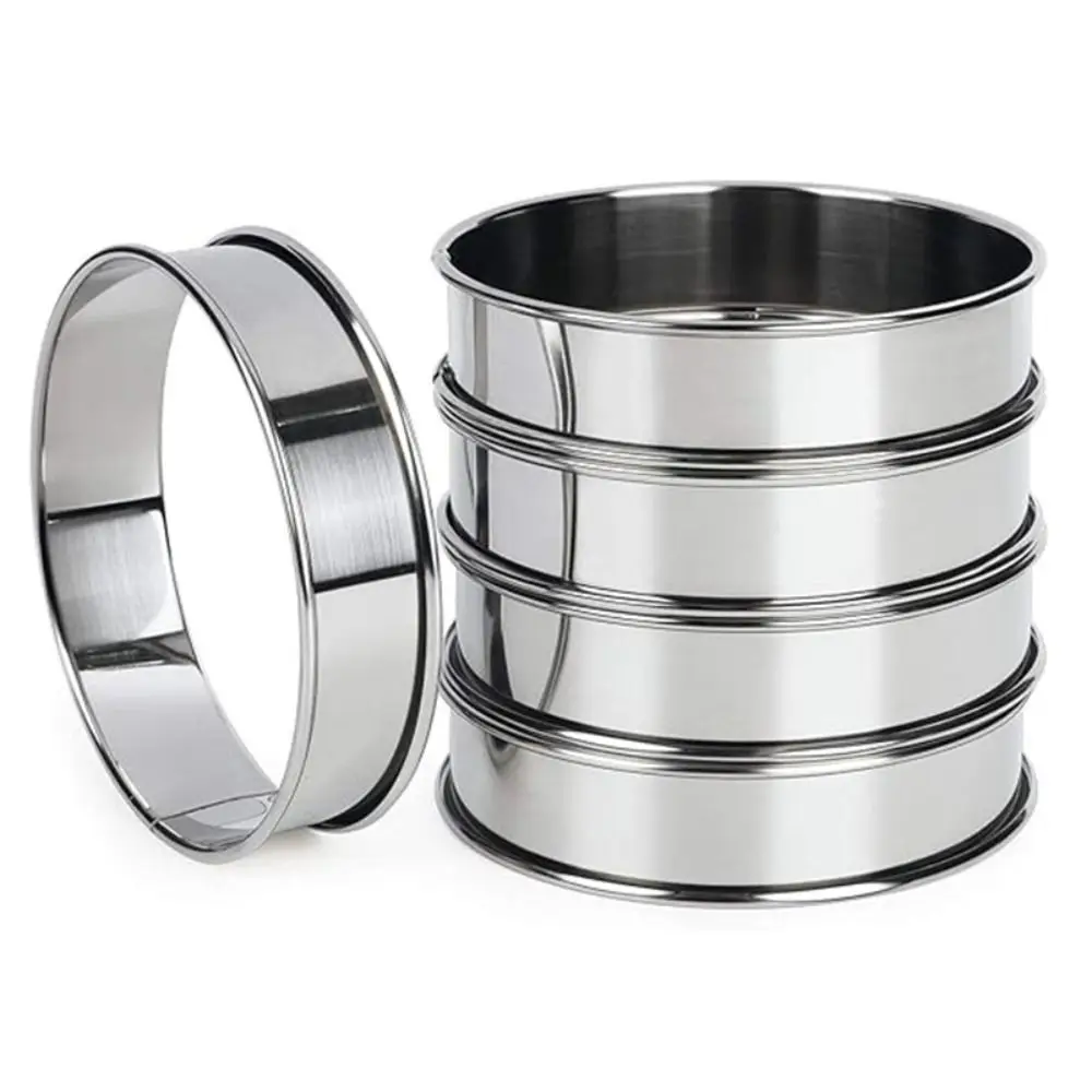 Stainless Steel Baking Circle Double Rolled Cookie Molds Circle Egg Ring Cooking Rings 10cm 8cm Brioche Molds Biscuit Pastry baking mold,cookie mould