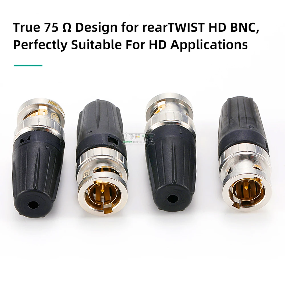 Neutrik 75Ω HD BNC Crimpstecker NBNC75BLP7 / NBNC75BLP9 / NBNC75BTU11 / NBNC75BYY11 HDTV / DVD TWIST Q9 BNC Kabelstecker – Detail 9
