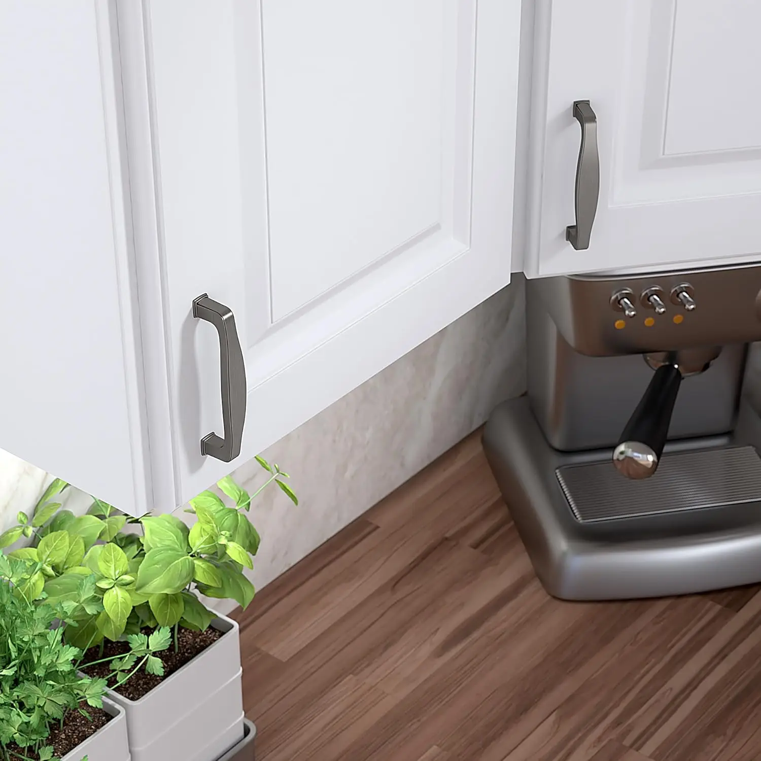 3/4-inch (96 mm) Center-to-Center Antique Nickel Transitional Cabinet and Drawer Pull Handle for Kitchen, Bathroom,and Furniture