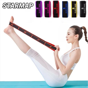 8 Section Style Dance Resistance Band Yoga Stretching Pilates Fitness Digital Elasticity Elastic Stretch Training Tension Belt 1
