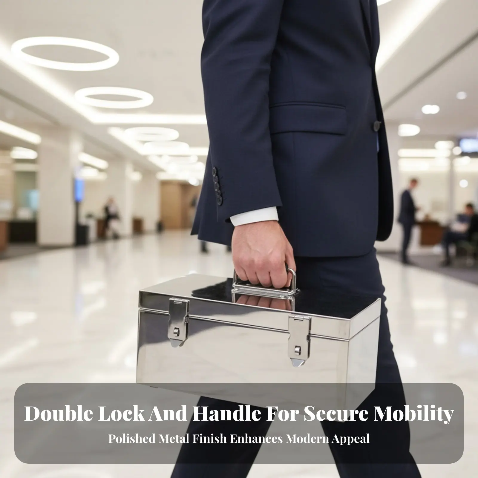 더블해스프 스틸 금고형  보관함, 금융 직원, 은행, 병원, 옷장용 견고하고 내구성 있는 잠금 가능 컨테이너