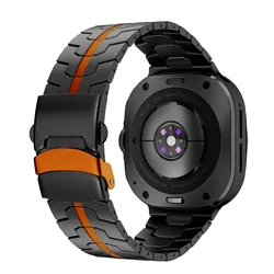Luxury Men's Stainless Steel Watchband - Business Metal Strap - Ultra2 - Ultra 47mm (Black Orange)
