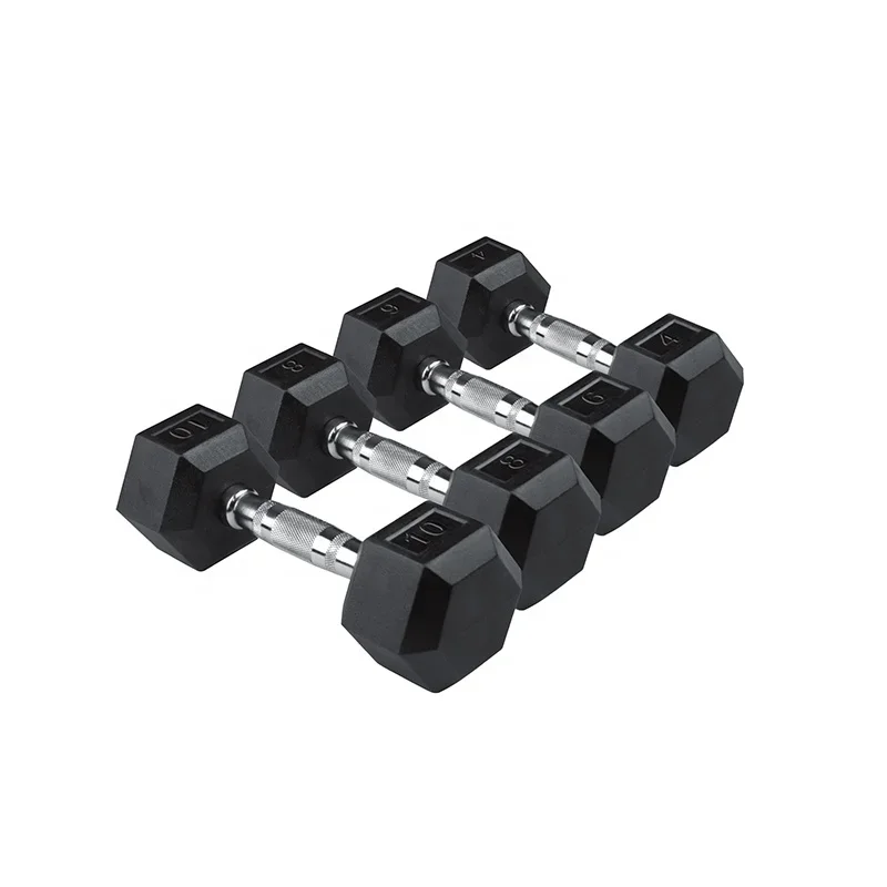 

Gym Use Rubber Hexagon Dumbbell With Ergo Handle Hex Dumbbell