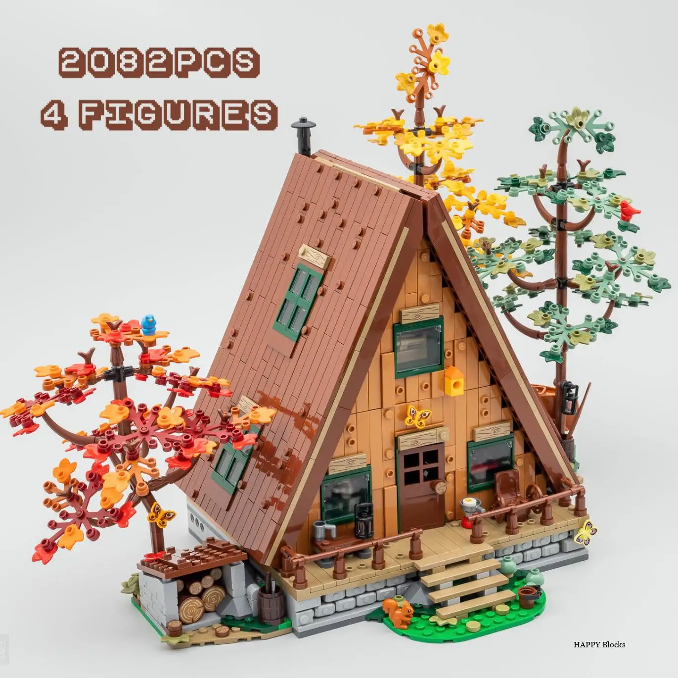 

2024 New Ideas 21338 Moc A- Frame Cabin Forest House Building Blocks City Street View Construction Model for Adults Toy Kid Gift