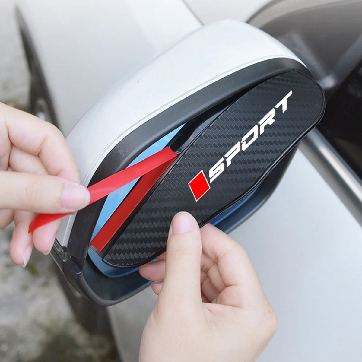 Car Rearview Mirror Rain Eyebrow Carbon Fiber Mirror Rain Snow Blocker Sun Visor 2Pcs For Audi BMW Mercedes Benz VW Toyota Honda car rearview mirror visor rearview mirror visor rearview mirror rain shield rearview mirror rain eyebrow rearview mirror rain guard