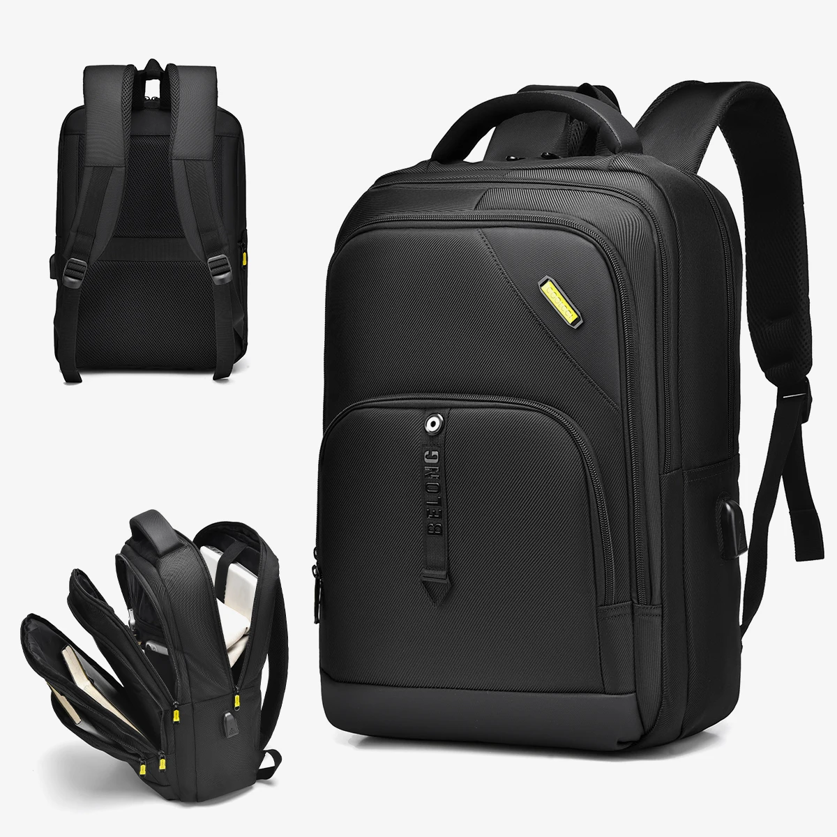 Travel Backpack Men's Business Backpack School Bag Rechargeable USB Bag Large-Capacity Laptop Waterproof Fashion Backpack