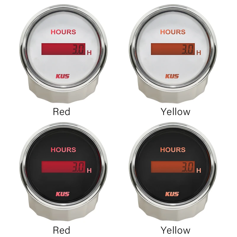 Kus Automotive 52mm Digital Hourmeters 0 99999.9H Display Hour Gauges