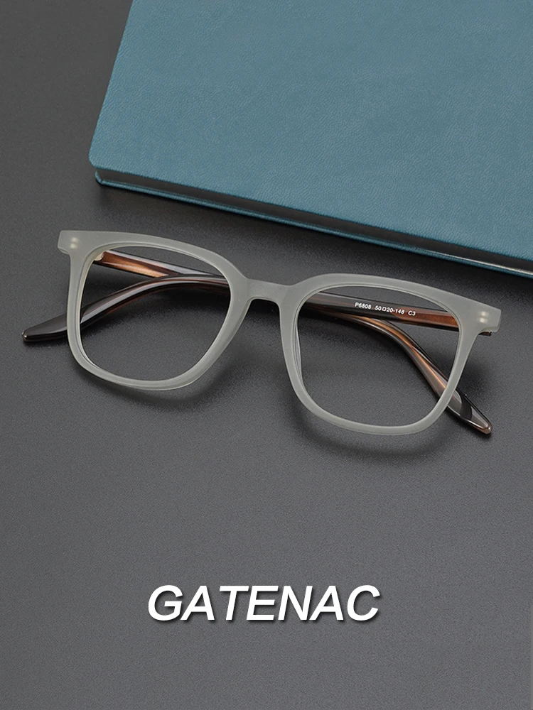 Gatenac Unisex Full Rim Square Acetate Eyeglasses Gxyj1024 image 1