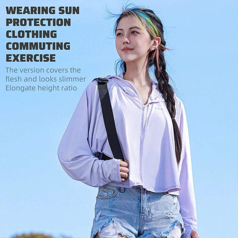 WEST BIKING UPF 50+UV Sun Protection Clothing Women Hoodie Ice Silk Breathable Outdoor Jacket Cycling Fishing Running Sport Gear