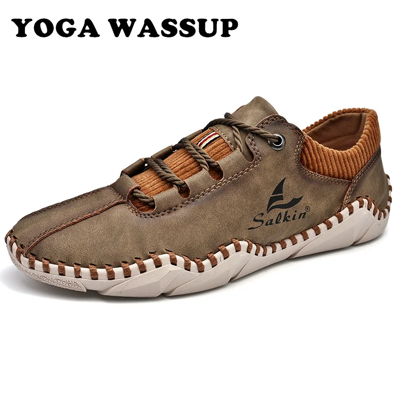 

YOGA WASSUP-Men's leather brand shoes, handmade casual sneakers, breathable designer shoes, spring/summer flats, sizes 38-48