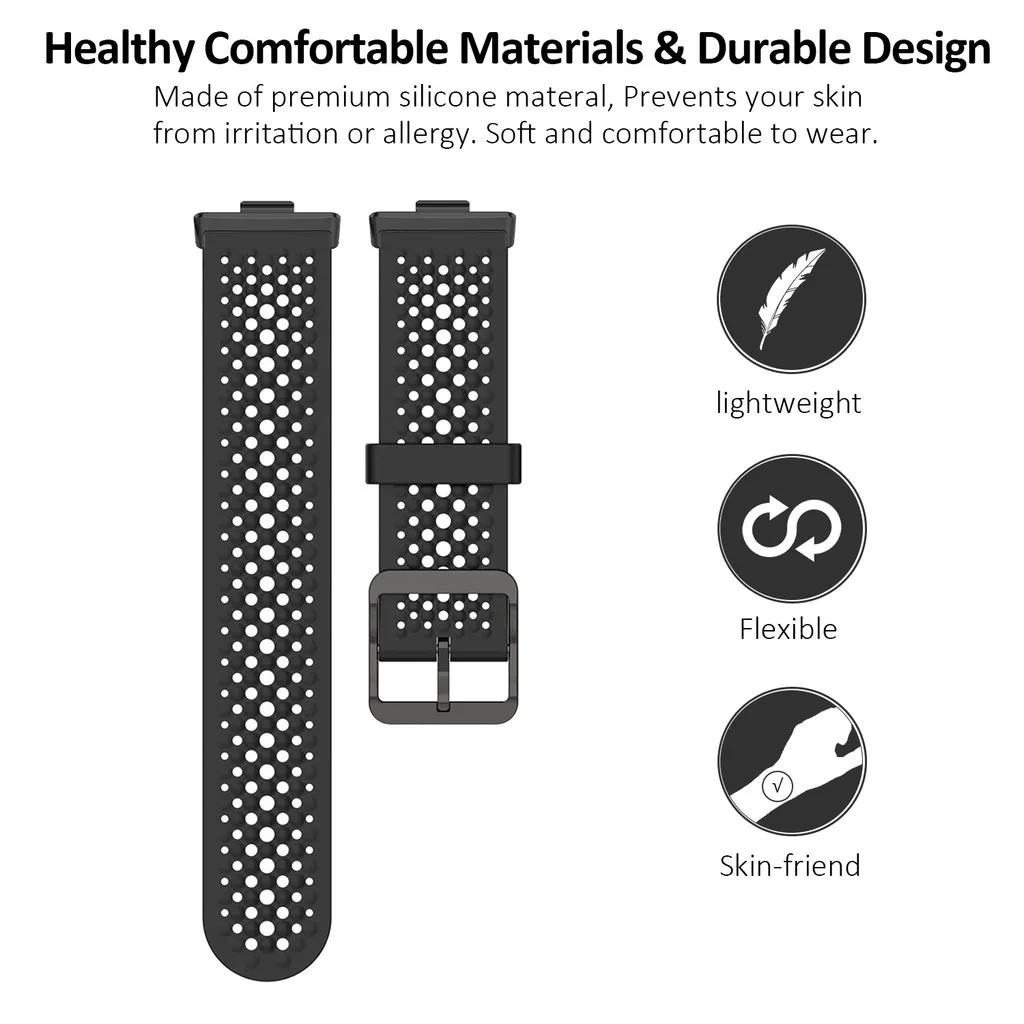 Breathable Silicone Sport Replacement Wristband with Connector