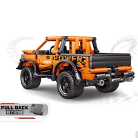 City Truck Vehicle Pickup Heavy Cargo Transport Model Building Blocks Machinery Shop Van Creative Carriage Harvester Car Kid Toy 2