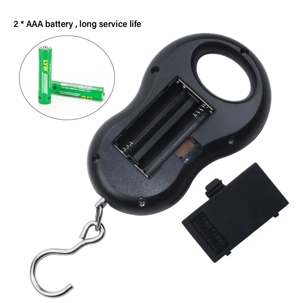 50Kg/10g Digital LCD Hanging Scale Hook Fish Weighing Luggage Scales Outdoor Mini Pocket Balance for Suitcase Food Crane Fishing