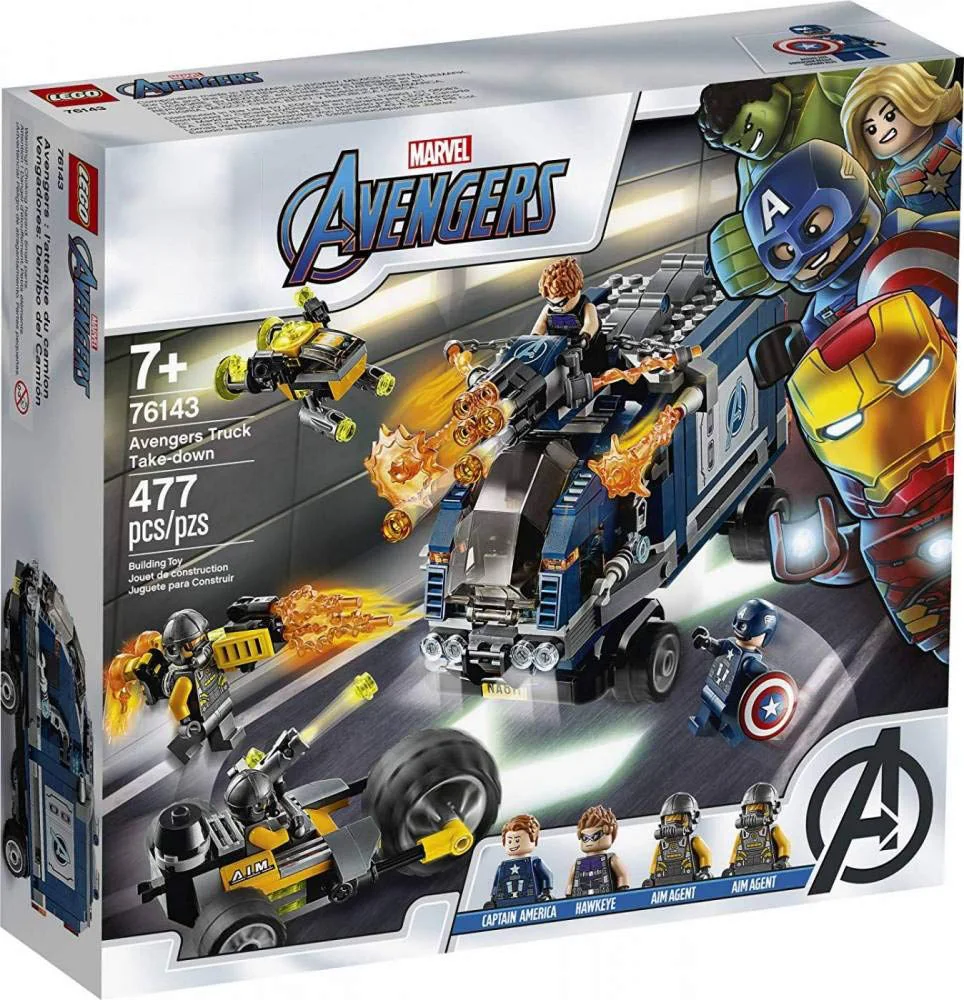 

Marvel Avengers Truck Take-Down 76143 Captain America and Hawkeye Superhero Action, Cool Minifigures and Vehicles (477 Pieces)