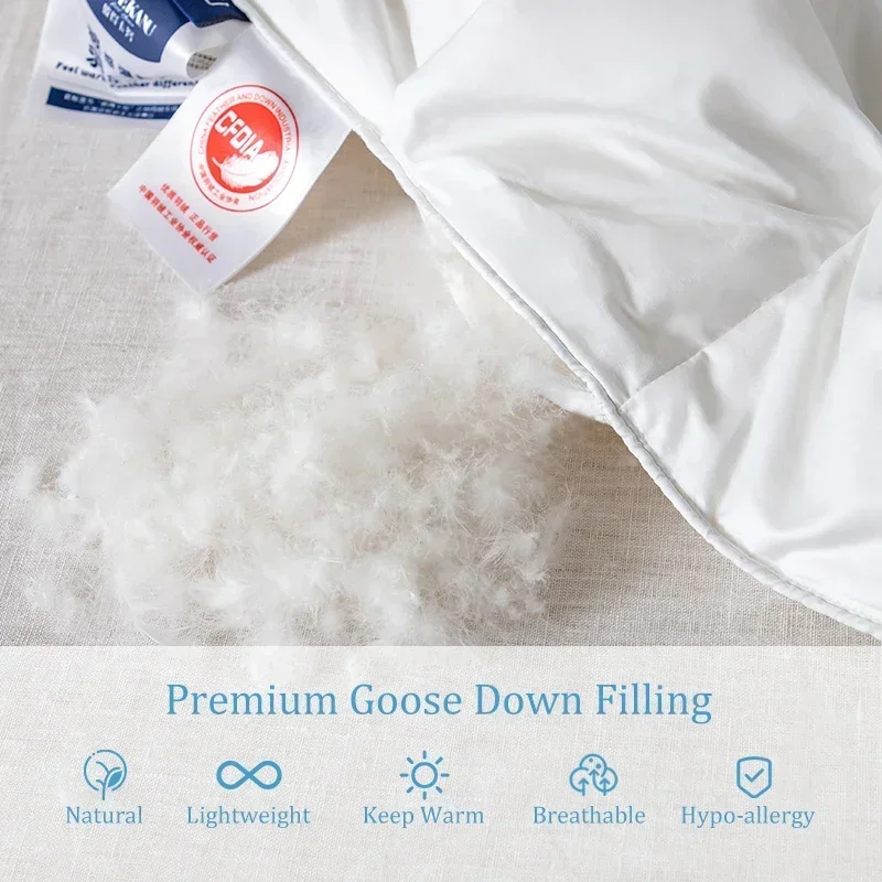 Peter Khanun White Goose Down Filler 3D Bread Duvet/Quilt/Comforter Winter Thick Luxury Blankets 100% Cotton Shell 015