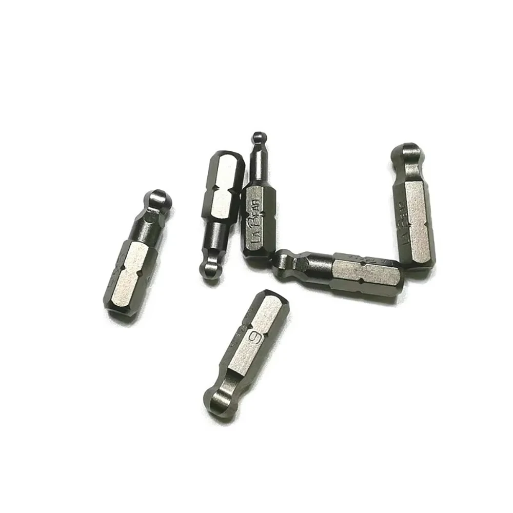 3Pcs Magnetic 1/4 Inch Ball Screwdriver Bits - Auto Repair Tools 25mm Length 3/4/5/6mm Screwdriver Head
