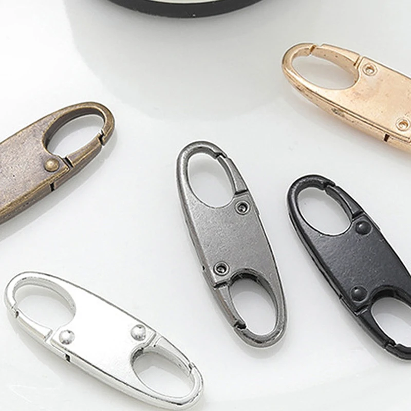 Zipper Heads Zipper Accessories 2pcs Detachable Zipper Head Spring Buckle Double-Ended Movable Port S-Shaped Adjustable Buckle Keychain Luggage Clothing Zipper