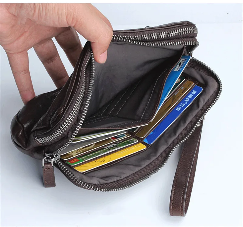 PNDME vintage high-quality genuine leather men's women's large-capacity clutch bag casual luxury real cowhide phone coin purse