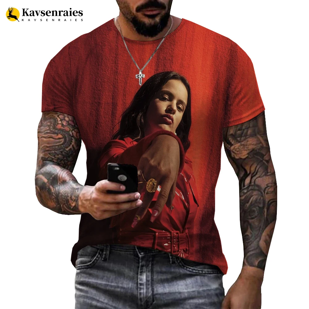 

Spanish Female Singer Rosalia T Shirt Women Man Summer Short Sleeve Women 3D Print Rosalia Harajuku Streetwear Tees Tops 6XL