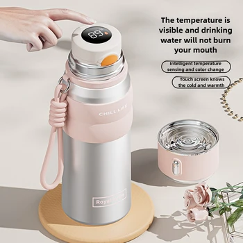 Smart Insulated Water Bottle for Women 500ml 316L Stainless Steel Thermal Cup Leakproof Direct Sip Temperature Display 1