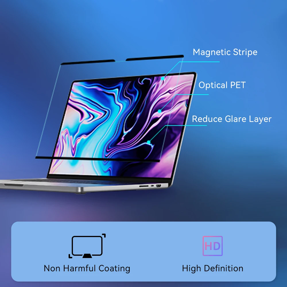 Filme Protetor de Tela Magnético de Alta Definição para Macbook m1 m2 Air A2337 A2681 A2442 Pro14 13 16 A2485 2023 - Imagem 5