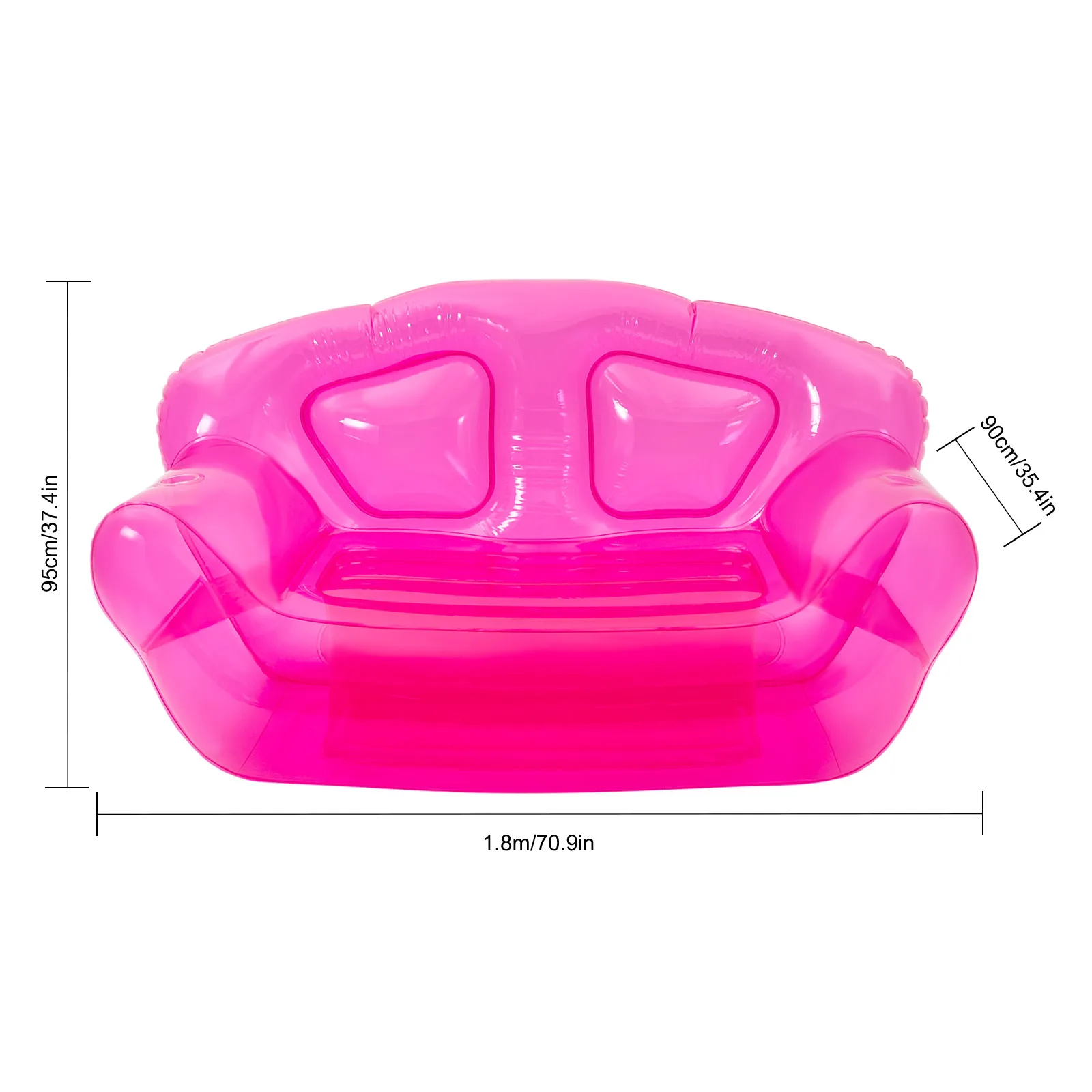 Red Inflatable Sofa for 2 Portable Double Person Air Couch for Indoor/Outdoor Heavy Duty 440lbs Capacity Quick Inflate & Deflate