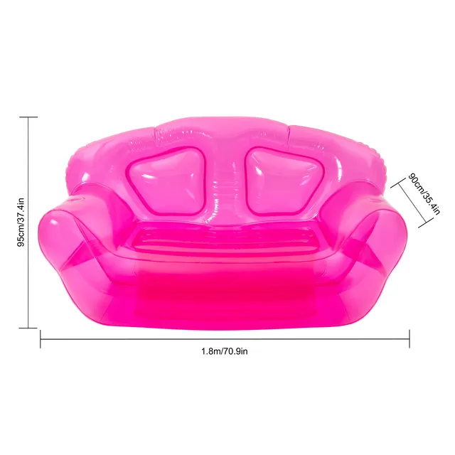 Red Inflatable Sofa for 2 Portable Double Person Air Couch for Indoor/Outdoor Heavy Duty 440lbs Capacity Quick Inflate & Deflate