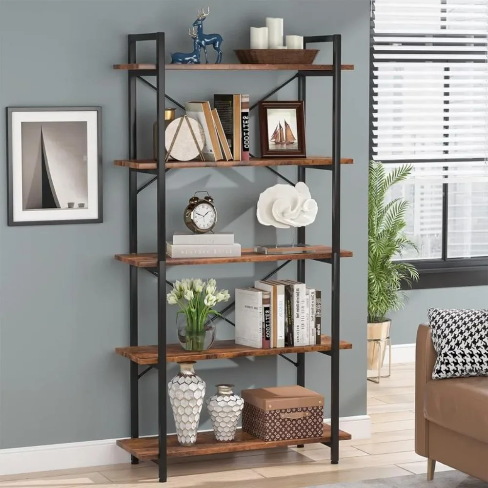 

5-layer Bookshelf Industrial Living Room, Study, Home Office Bookshelf