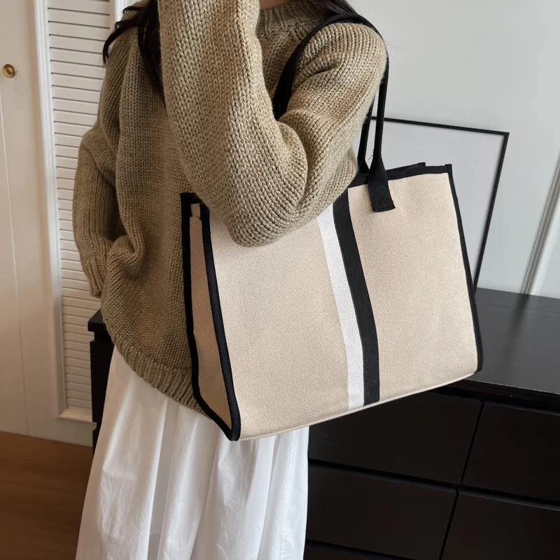 Shoulder Bags Tote Large Capacity Canvas Handbag NEW Daily Commute Simple Design Women Aesthetic Student Casual Trend All-Match