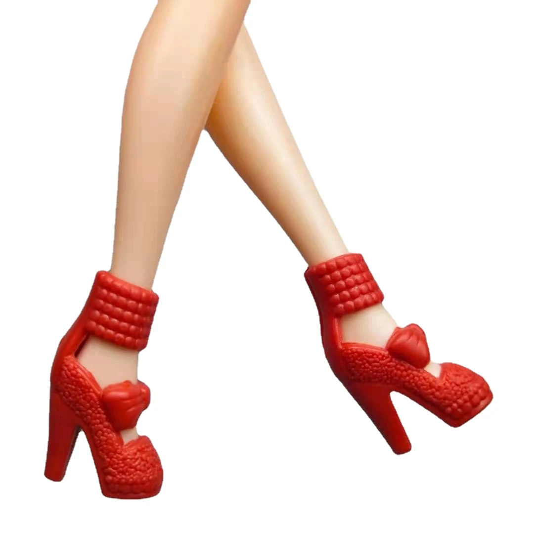 Cordero fregar Educación moral Zapatos de tacón alto rojo para zapatos de muñeca Barbie, zapatillas,  sandalias, calzado de princesa, botas, accesorios para Barbie, 6 par/lote,  1/6|Muñecas| - AliExpress