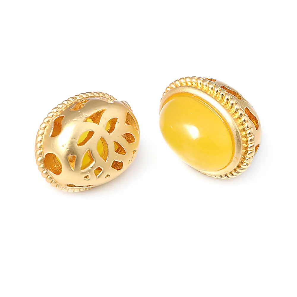 Pulseras de Cuentas Nepalesas Vintage Estilo 5PCS Brasso Dorado Mate Accesorios DIY para Hacer Joyería - details 63