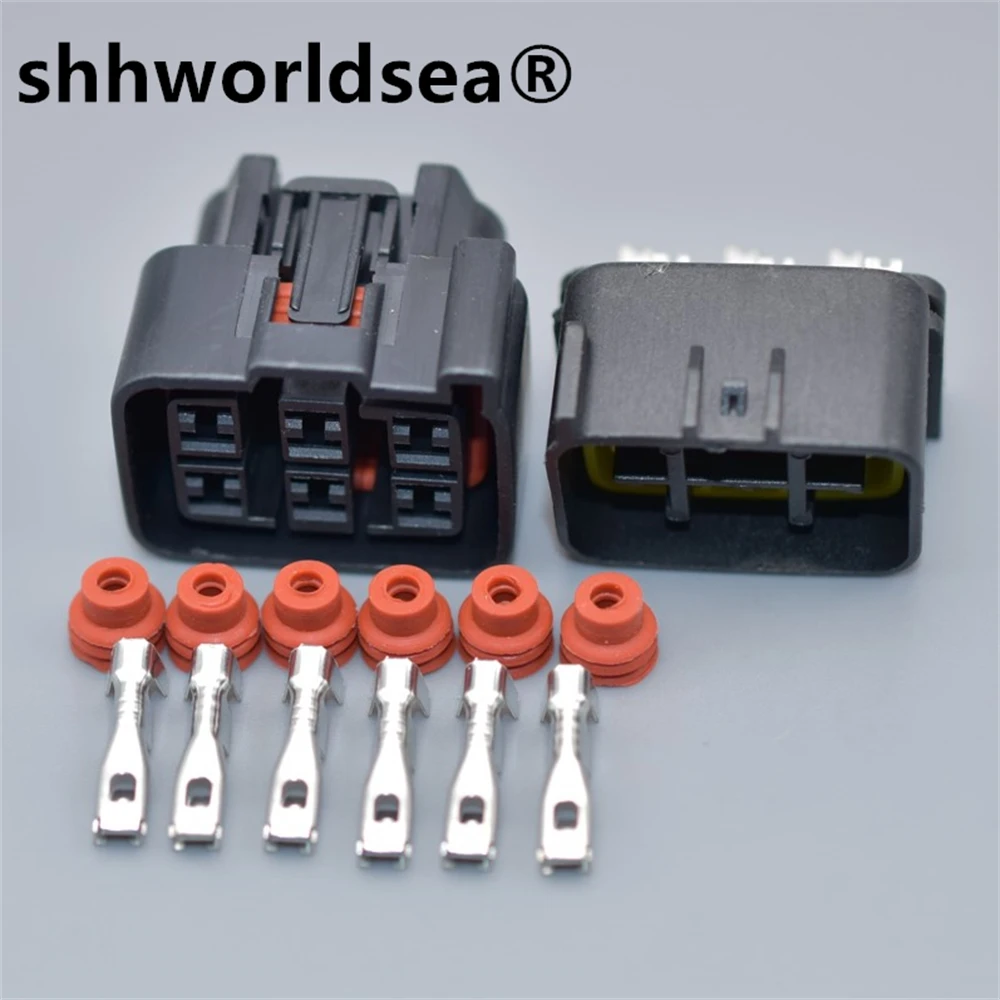 

shhworldsea 6 Pin FSW-C-6F-B Wire Harness PCB Socket Waterproof Automotive MotoCycle Connector