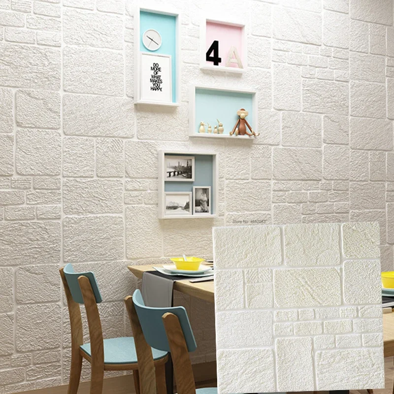 

1PCS 3D Wall Sticker Bedroom Decor Waterproof Self-adhesive Wallpaper for Living Room TV Backdrop Decor Size 70*70cm