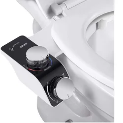 UltraSlim Non-Electric Adjustable Water Pressure Bidet Attachment with Self-Cleaning Dual Nozzles (3-8 Europe FR ES NL)