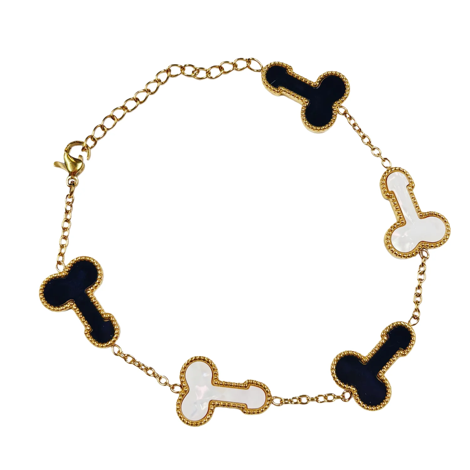 Luxuriöse Hip Hop Punk Persönlichkeit Genital prank Titan Stahl Gold Farbe Armband Für Männer Frauen Mädchen Schmuck Y2K Zubehör – Detail 9