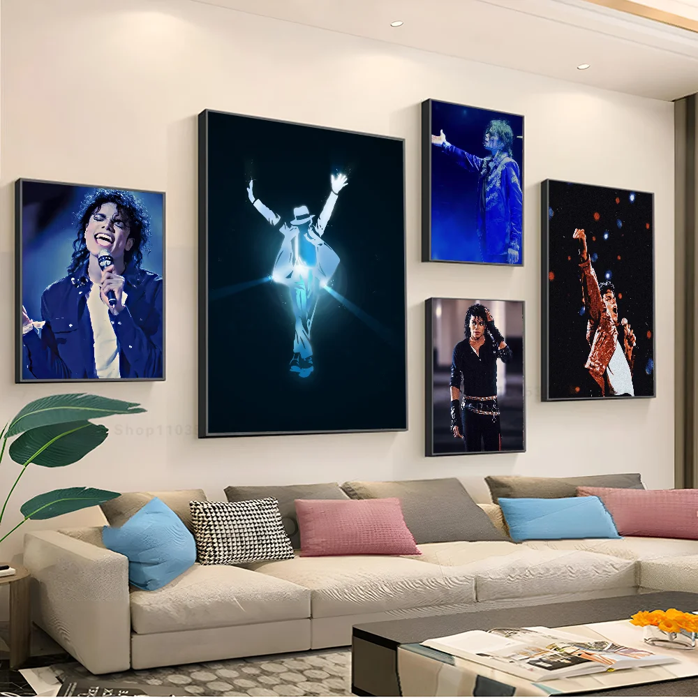 1pc Musicians And Singers Michael Jackson Self-adhesive Art Poster Waterproof Paper Sticker Coffee House Bar Room Wall Decor