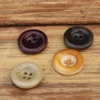 6pcs 2024 NEW Muku Corozo Buttons For Clothing Round Thick Rim 4 Hole Scorched Green Purple Sewing Accessories Green Grey Button 2