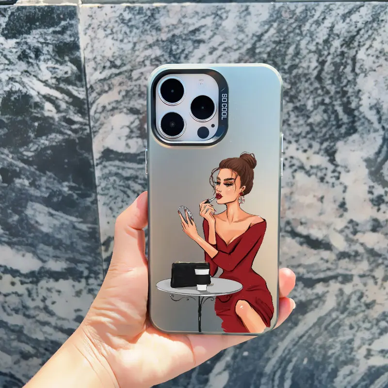 Niedliche Blumen-Handyhülle für junge Mädchen für iPhone 17 16 Pro MAX 15 14 Plus 15 12 11 13 14 Pro MAX 13 Mini Durchsichtige Laser-Abdeckung – Detail 4