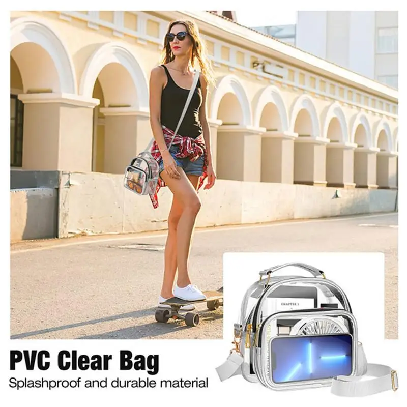 For Refer To Description Transparent PVC Bag PVC Simple Shoulder Bags Clear Bags For Women Women Clear Bag Large Capacity For