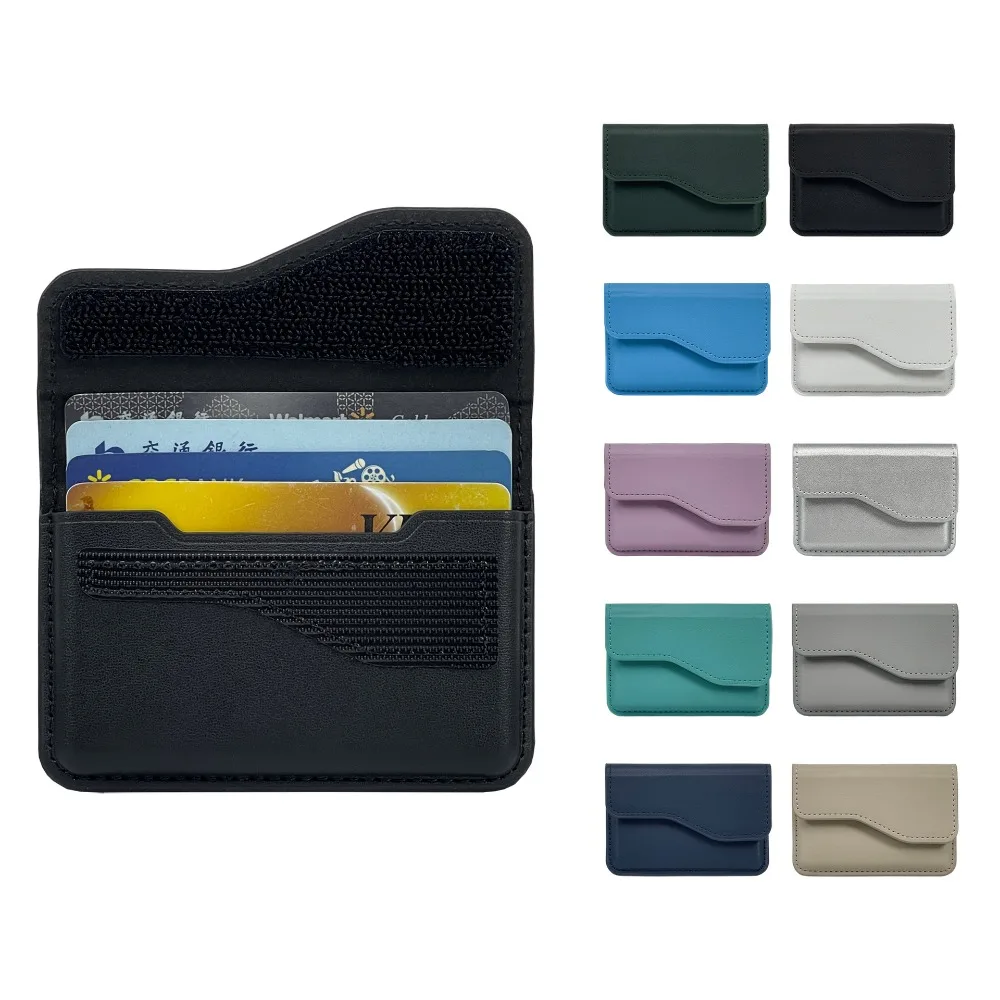 Sleek Magnetic Leather Flip Card Holder - Unisex and Multifunctional Wallet Case