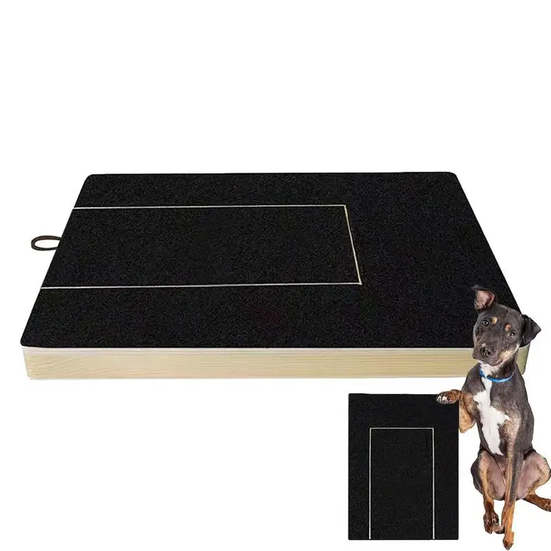 Dog Nail Scratch Board Nail Trim Pad Pull-Out Wooden Pet Scratching Board Toy Built-in Treat Box Dog Sandpaper Board Scratcher 2