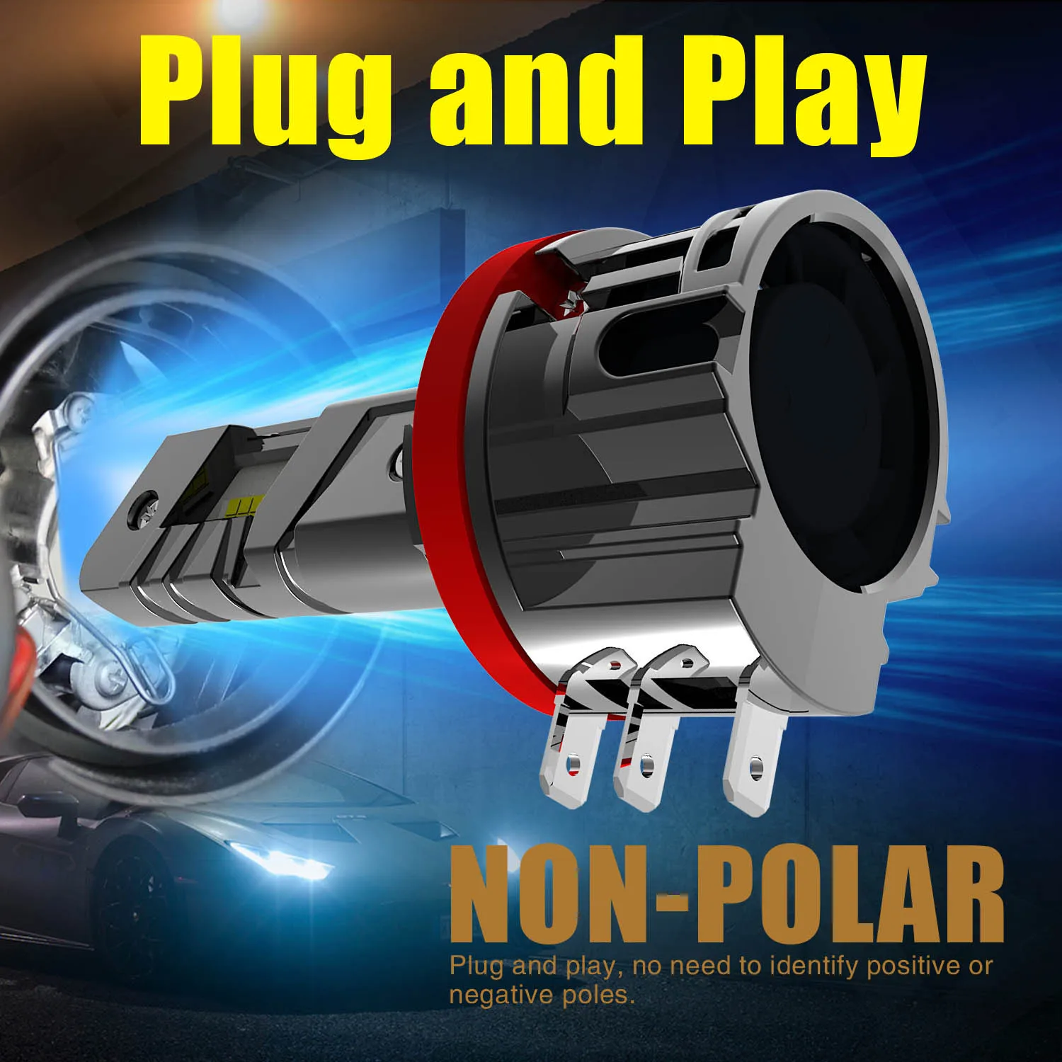 2개 H15 PGJ23t-1 LED 차량 헤드라이트 12V 강력한 자동차 주간 주행 터보 다이오드 전구 화이트 DRL 오토바이 안개등