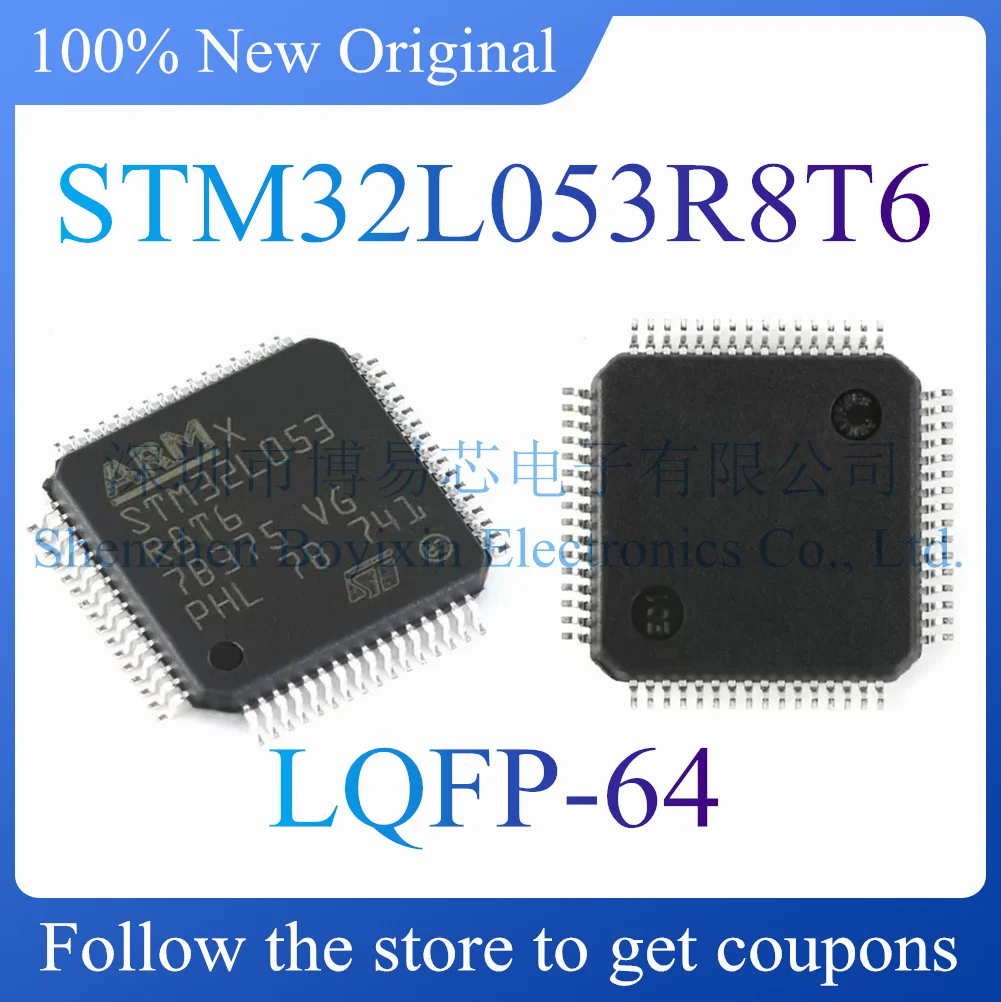 

NEW STM32L053R8T6.Original genuine ARM Cortex-M0+ 32-bit microcontroller chip. Package LQFP-64