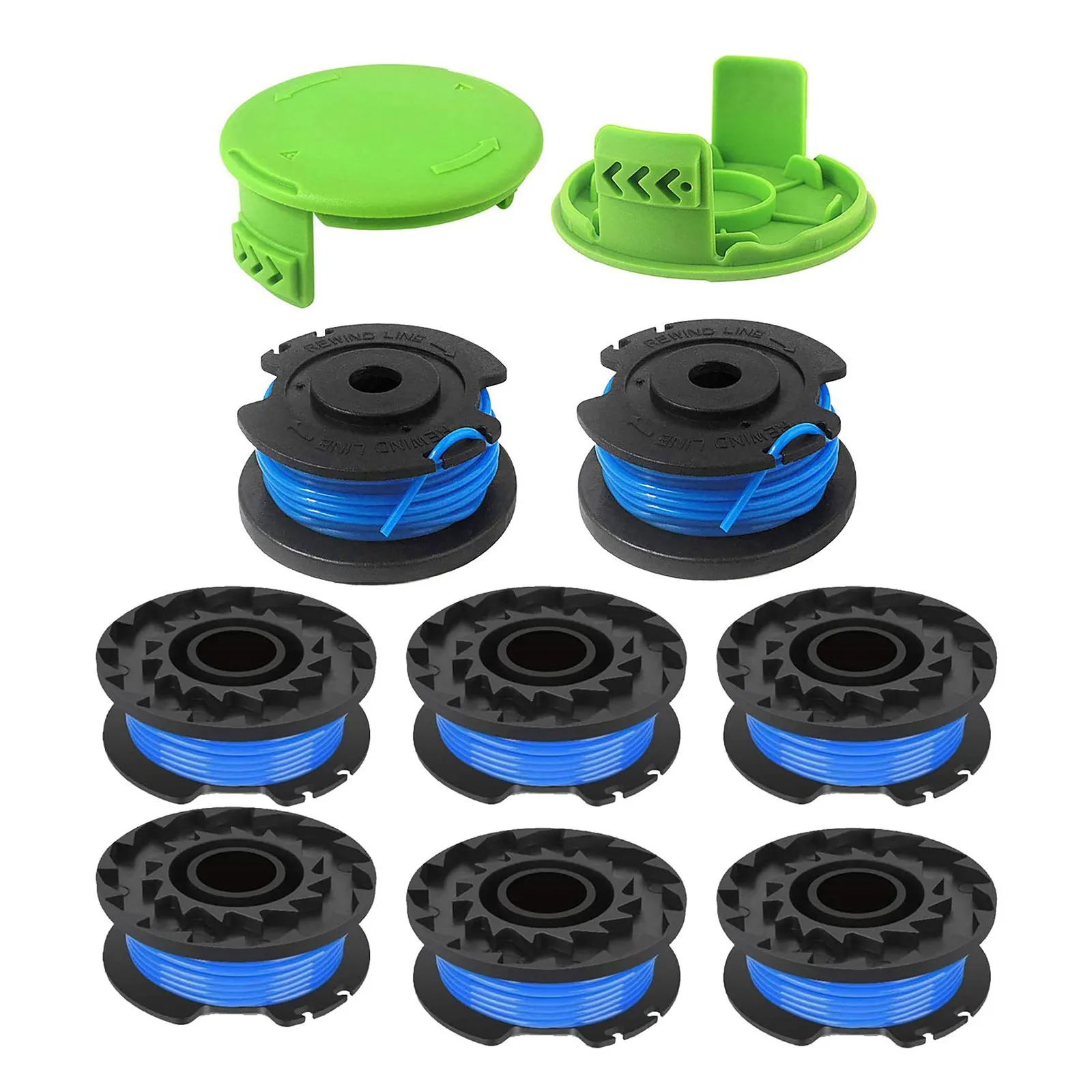 

29252 29092 String Trimmer Replacement Spool Line for Greenworks 24V 40V 80V Weed Eater Cordless Trimmer(8 Spool, 2 Cap)