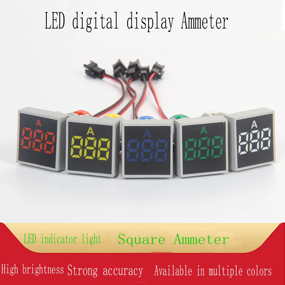 

1Pcs AD101-22AM 22mm Square Ordinary Film Digital Display AC Ammeter Signal Lamp LED Highlight Aperture Indicator Lamp AD16-22AM