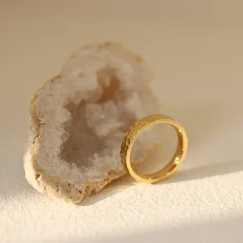 Anello con increspature d'acqua gioielli in acciaio inossidabile elegante anello da donna celeste in metallo joyeria acero inoxidable mujer regalo nuovo